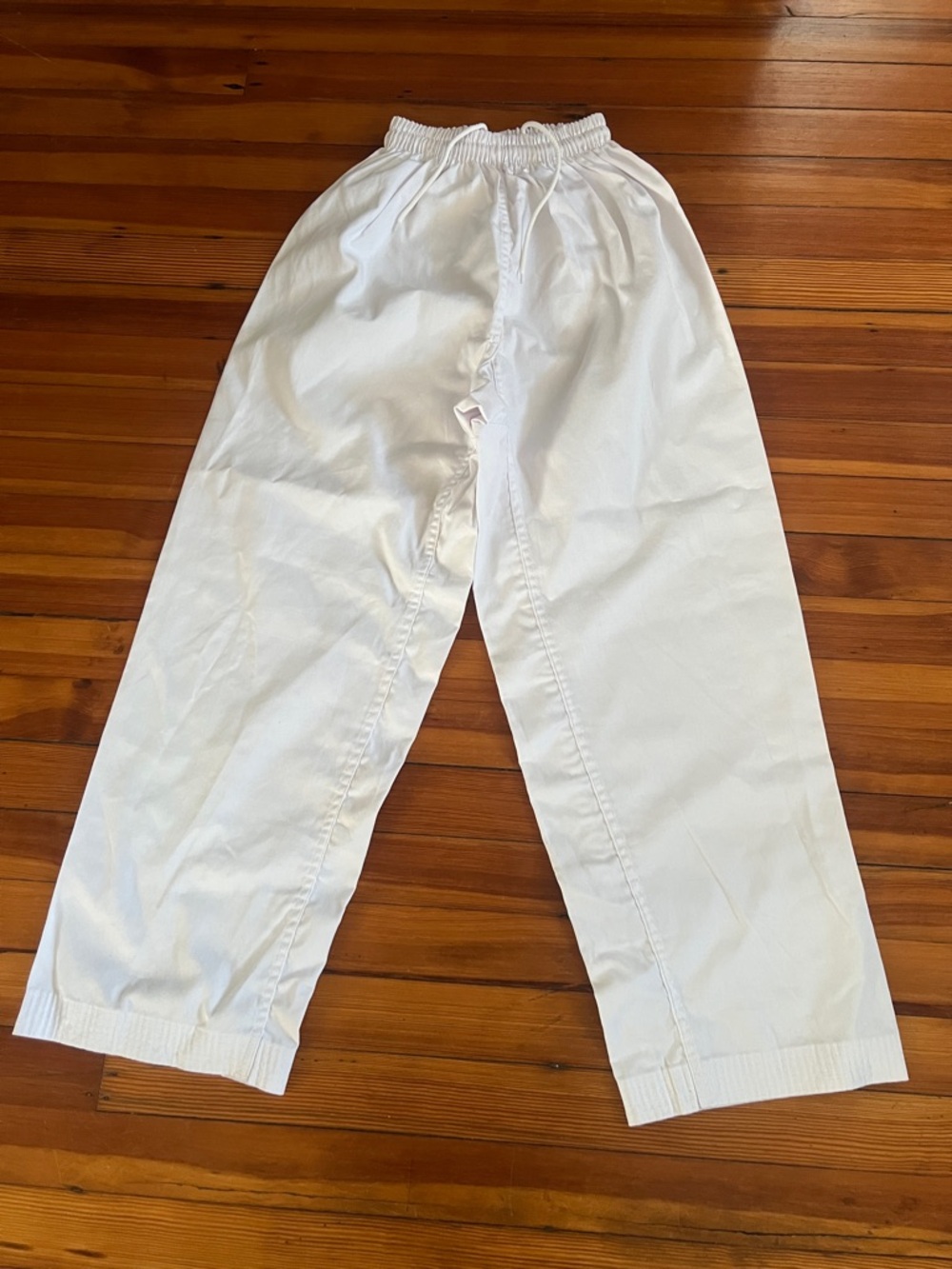 Kids White Elastic-Waist Casual Jogger Pants